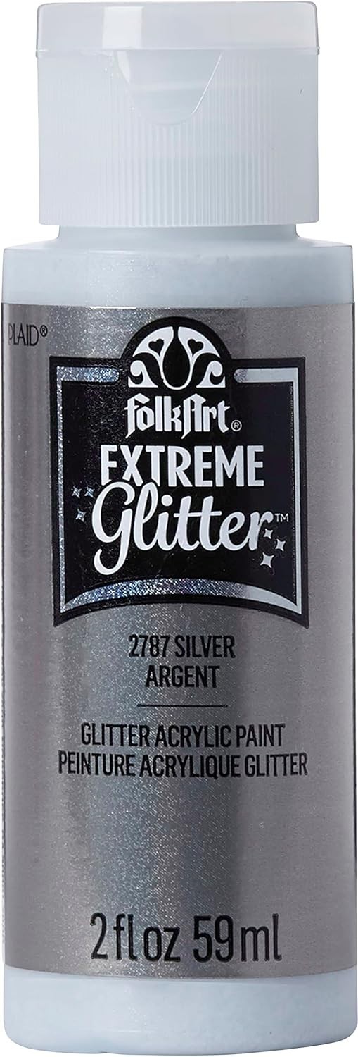 Non-Toxic Extreme Glitter Acrylic Paint 2 oz – Dazzling Silver for Every Surface