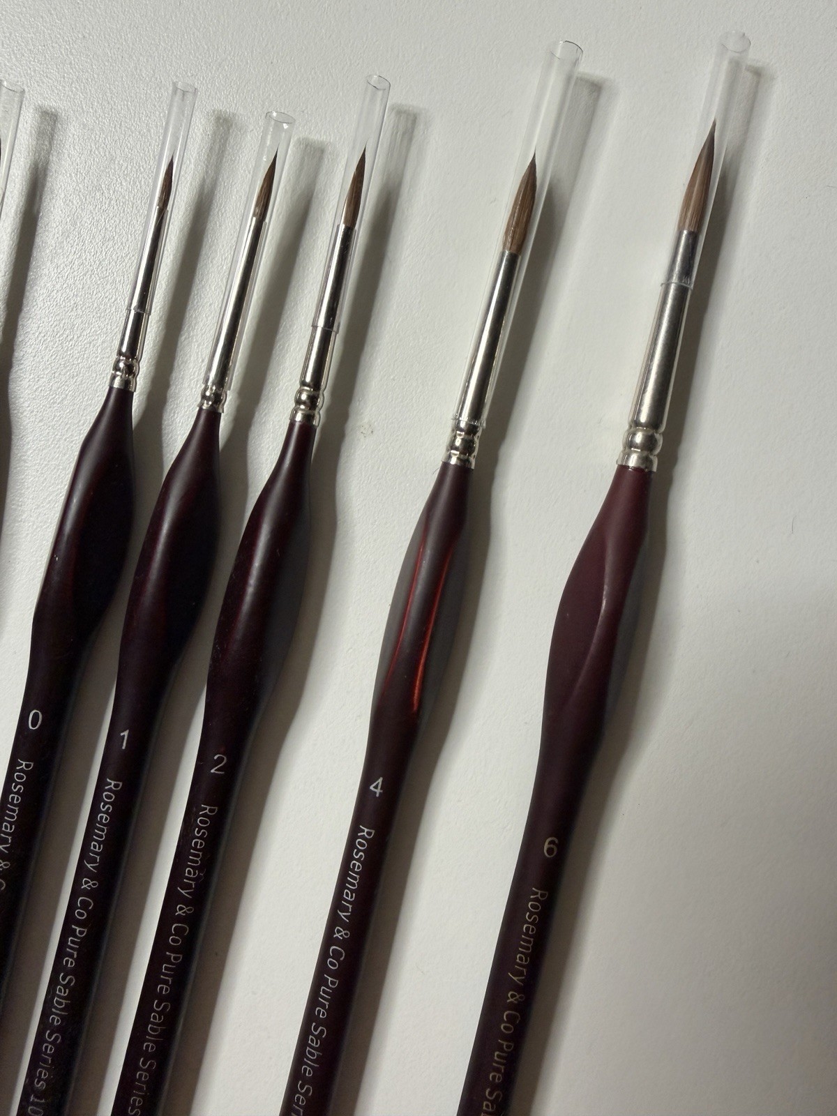 Rosemary & Co Pure Red Sable Watercolor Brush Set Of 7 NEW