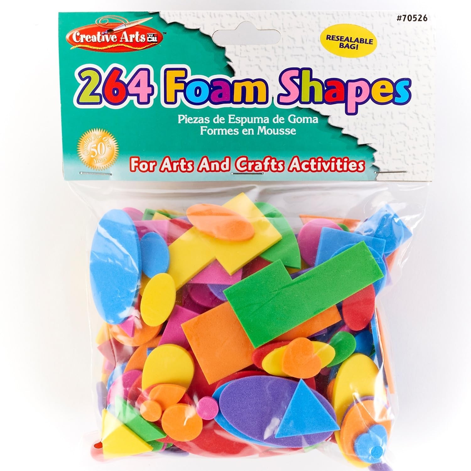 Creative Arts by Foam Shapes, Assorted Colors, 264 Pieces/Bag (70526)