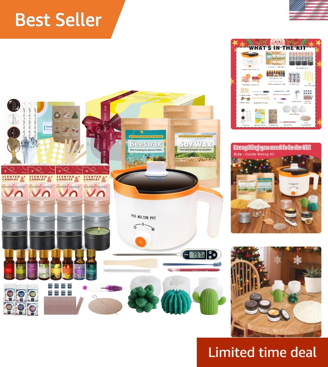 Complete Soy and Beeswax Candle Making Kit for Adults with Wax Melter | Wax M…