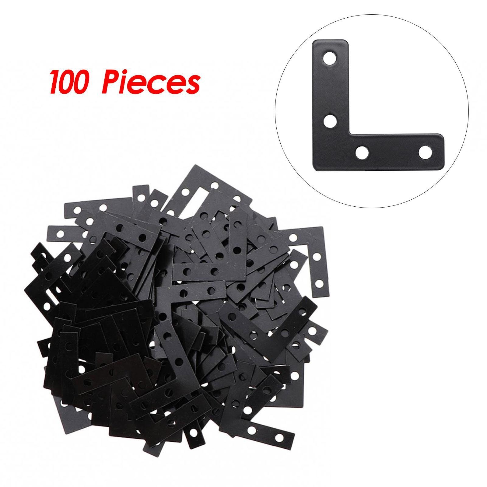 100 Pack Corner Flat 90 Degree Right Angle Bracket Joint