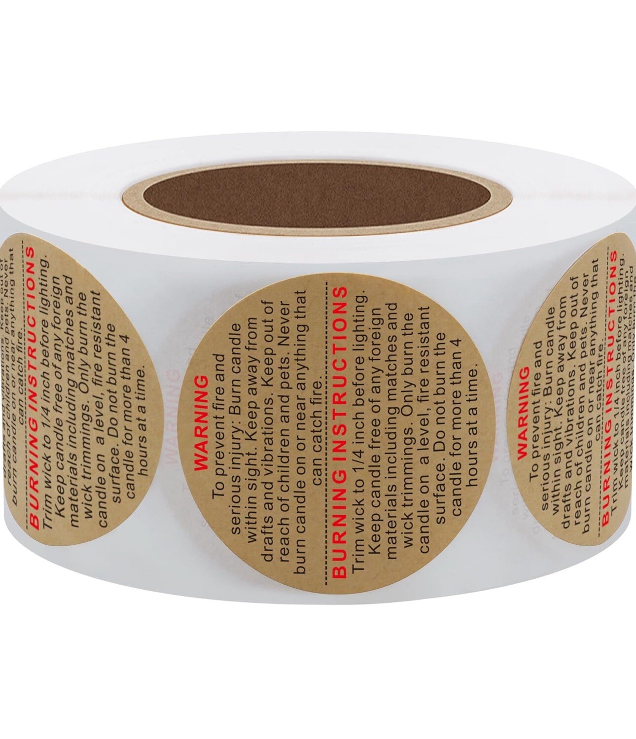 500Pcs Candle Warning Labels,1.5 Inch Candle Safety Stickers for Candle Making