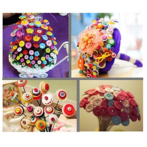 650 Pieces Assorted Sizes Resin Buttons 2 and 4 Holes Coconut shell color