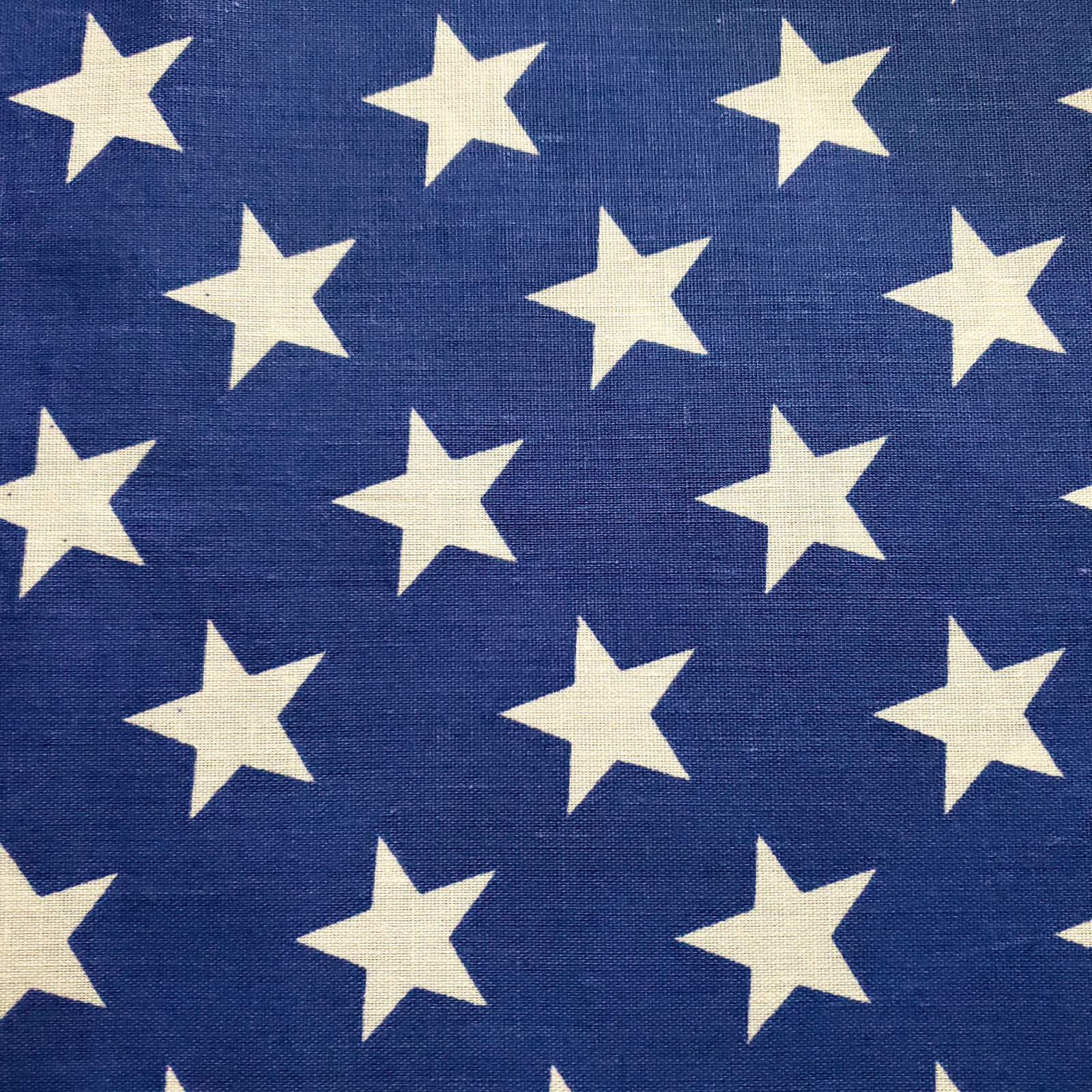 ROYAL BLUE STAR SPANGLED POLY COTTON FABRIC ONE INCH WHITE STAR 58″ BY THE YARD