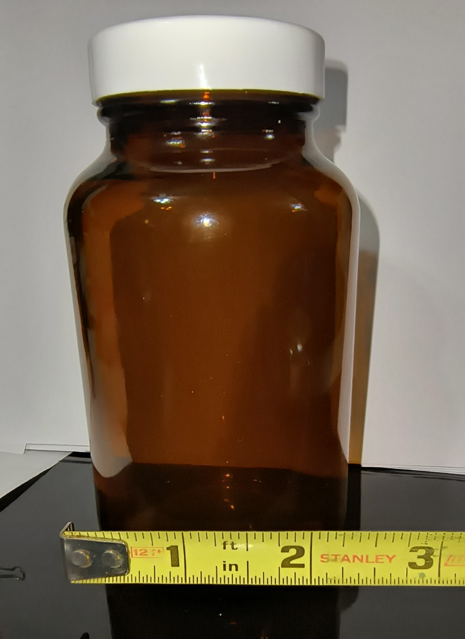 Set of 8 EMPTY Brown Amber Glass Bottles Storage Pills Supplement Modern
