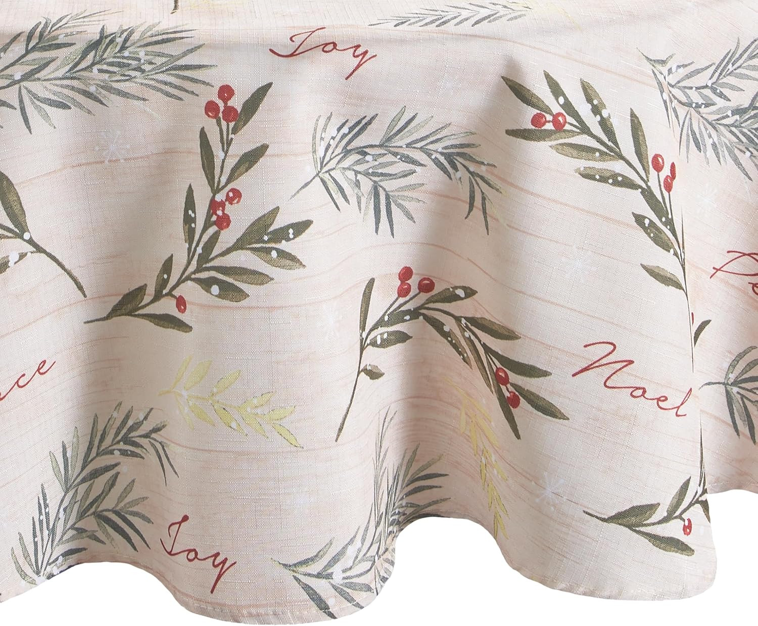 Elrene Home Fashions Holiday Tree Trimmings Wrinkle Resistant Fabric Christmas T
