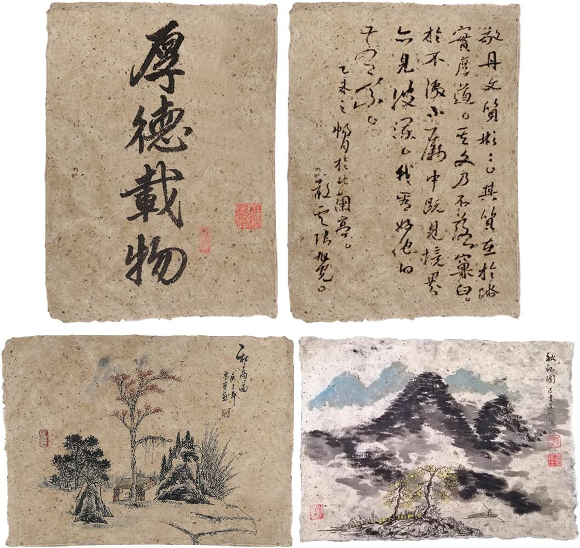 Mulberry Paper, 50Sheets 11.8″ x 15.7″ Natural Fiber Texture, Chinese Style Hand