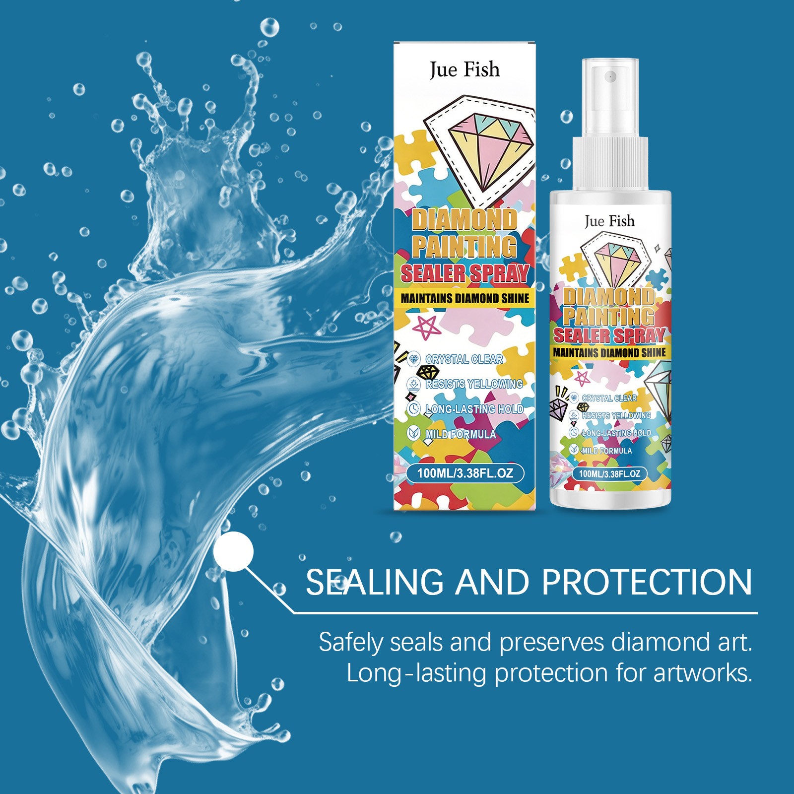 100ml Diamond Art Sealer Spray – Fast Drying Permanent Hold Glue, Easy to Use No