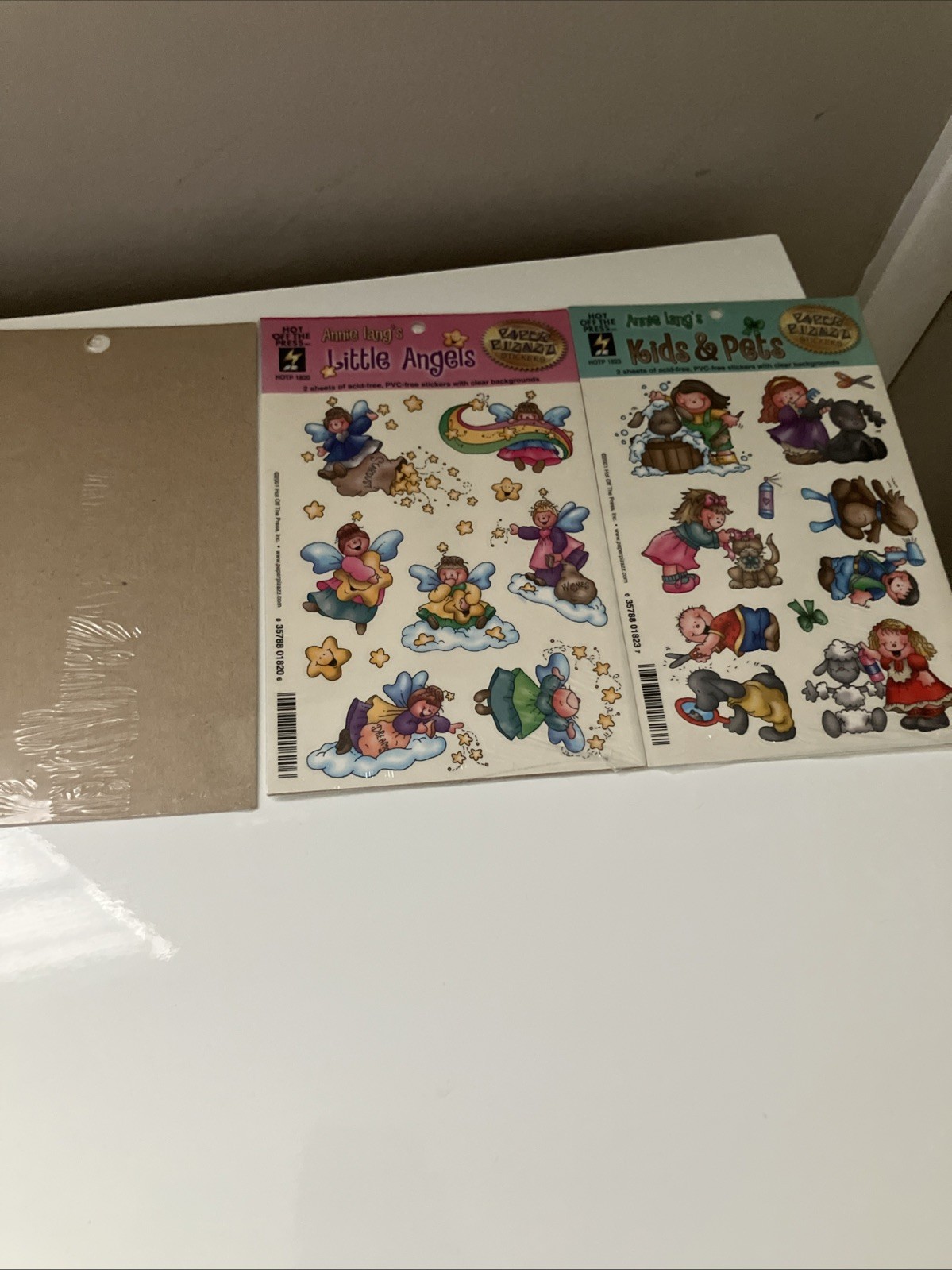 7 Lot Vintage Stickers Barbie 2000, Annie Langs 2001 And SandyLion Unknown Date