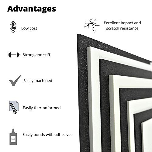 Black ABS Plastic Sheet 3/32″ Thick 24″ x 24″ Haircell Texture Engineering Board