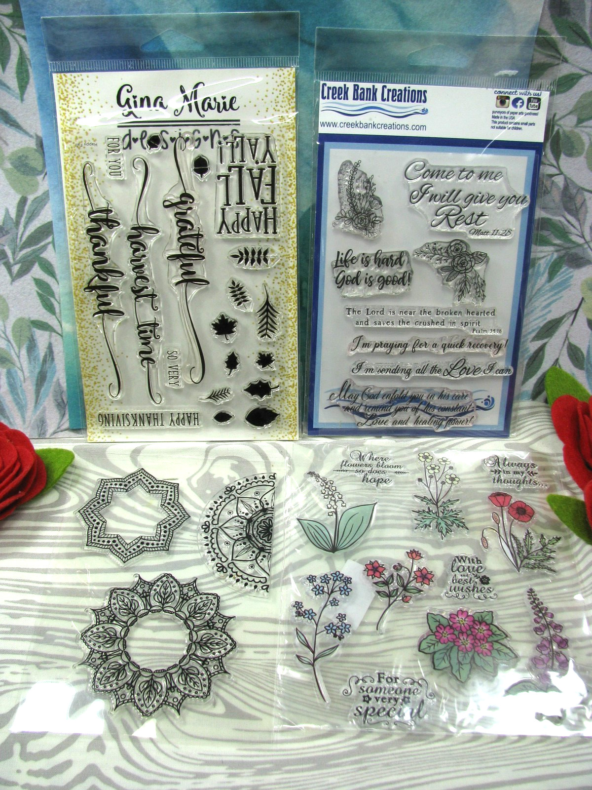 HUGE Mix Lot NEW Clear Cling Stamps, Mandalas, Florals, Prayers, FALL, CLEARANCE