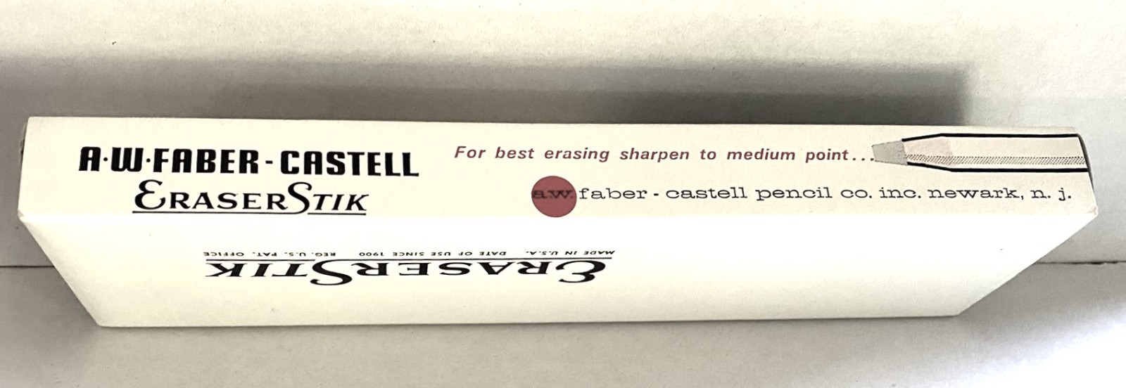 New Old Stock 1 Dozen A.W.FABER-CASTELL 7099B Wood Brush End EraserStick U.S.A