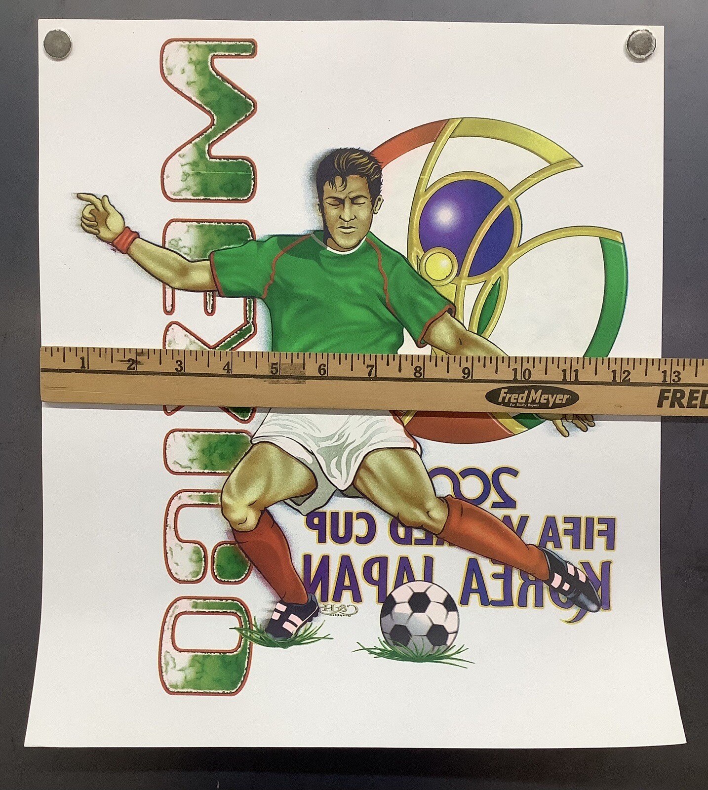 Vintage Iron-On Heat Transfer “FIFA World Cup” Mexico Soccer Football Futball