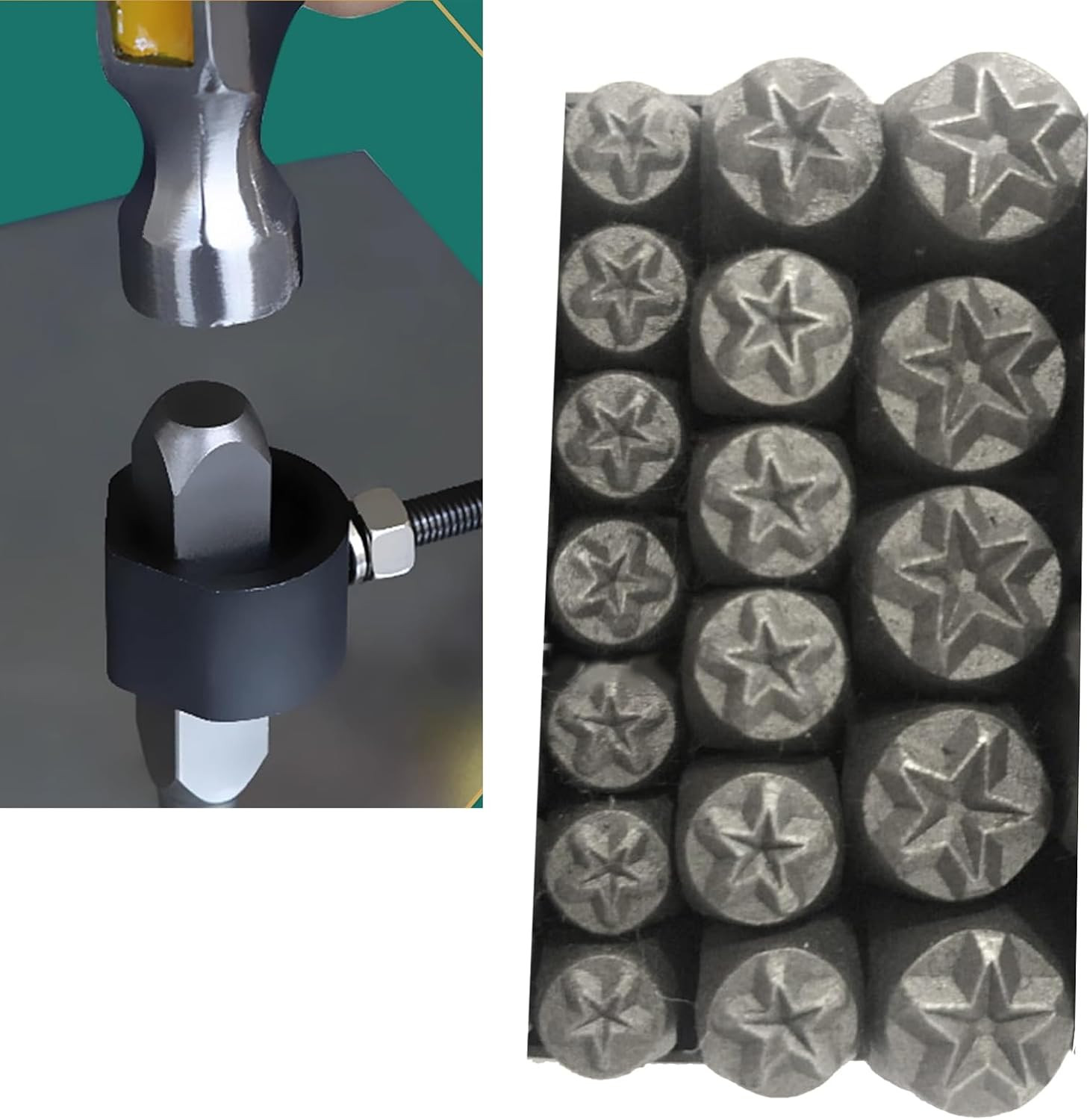 Metal Stamps,Set of 3 Carbon Steel Five Pointed Star Punches Stamp Jewelry St…
