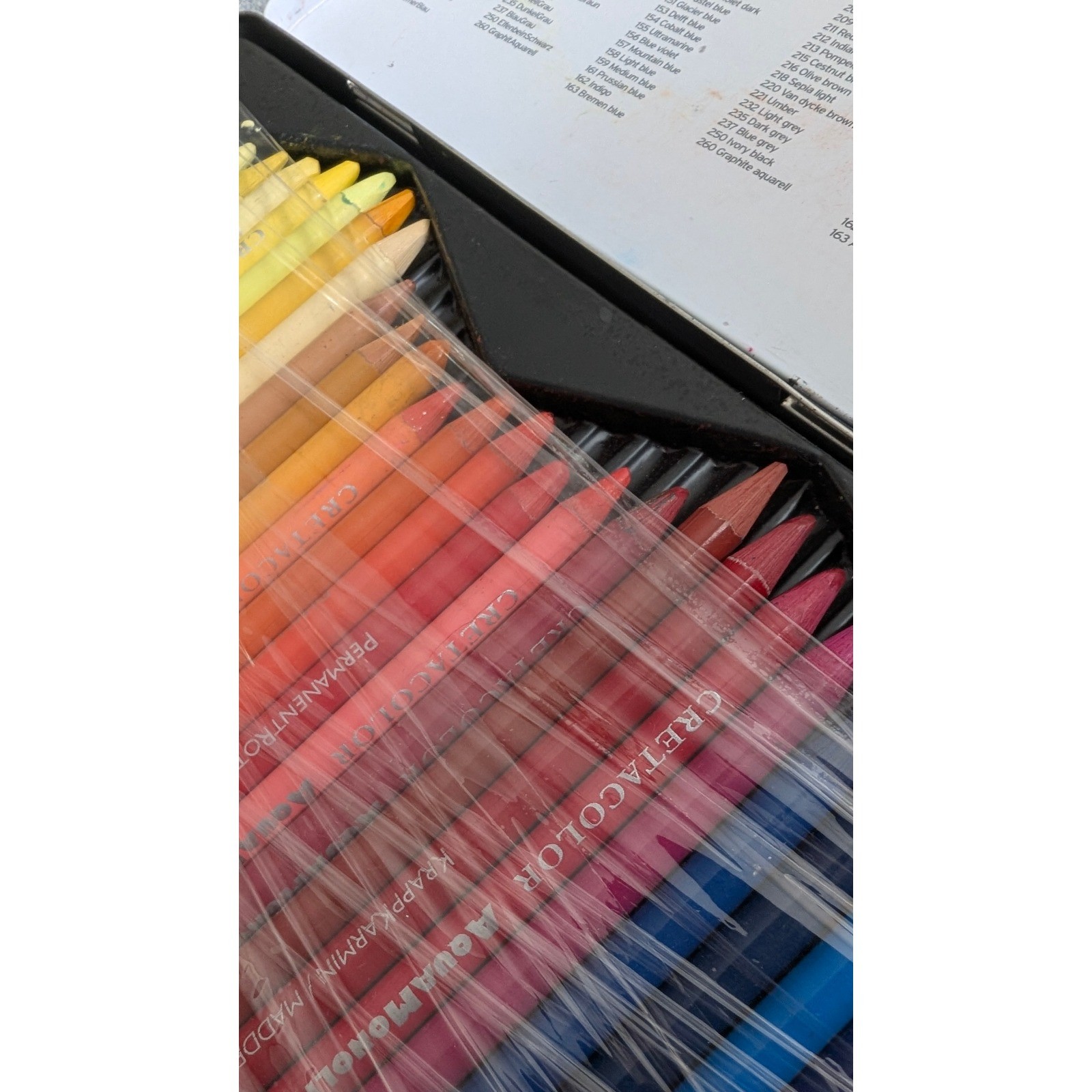 Cretacolori Aqua Monolith Woodless Watercolor Pencils Set Artist Tin Austria