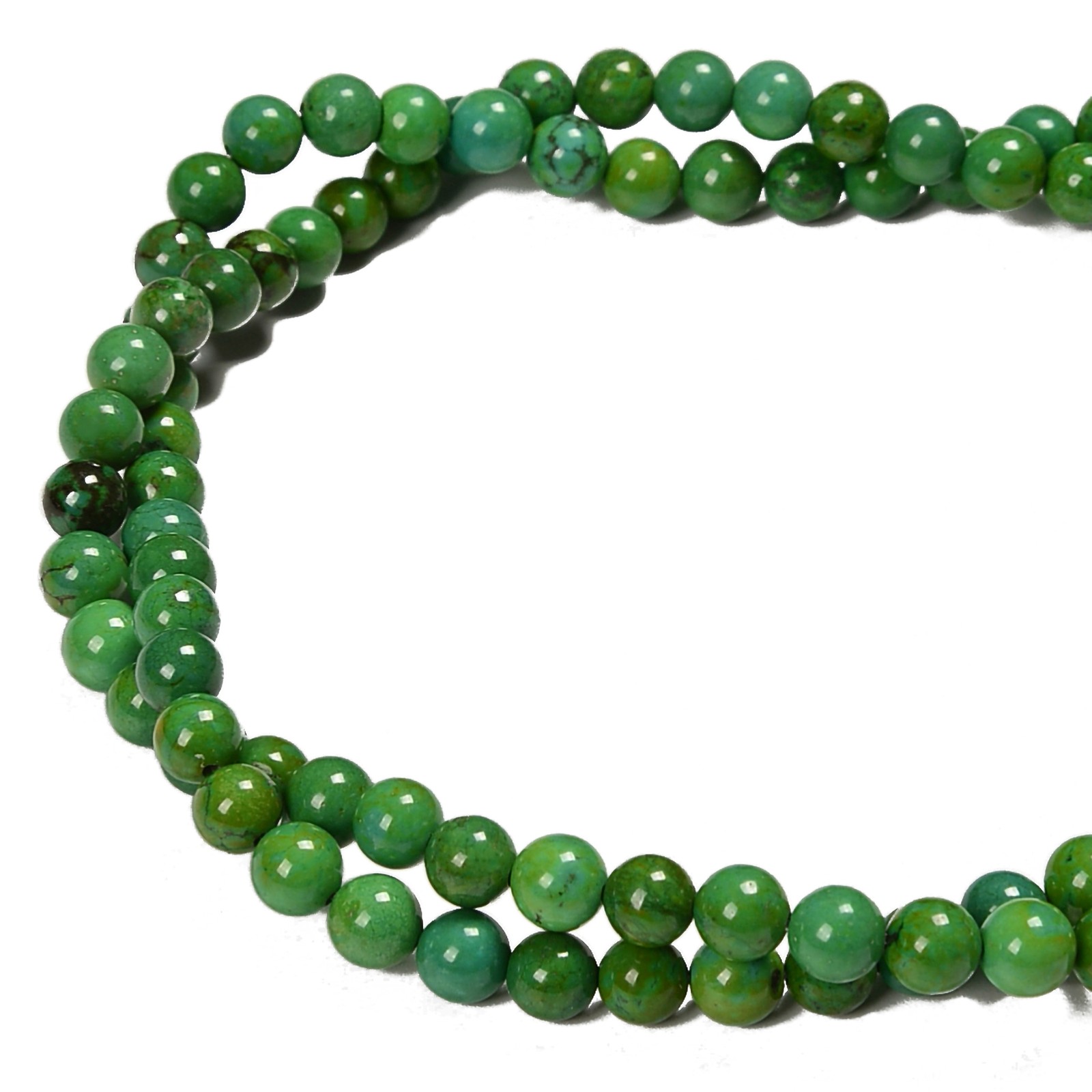 Dark Green Turquoise Smooth Round Beads Size 4mm 6mm 8mm 10mm 15.5” Strand
