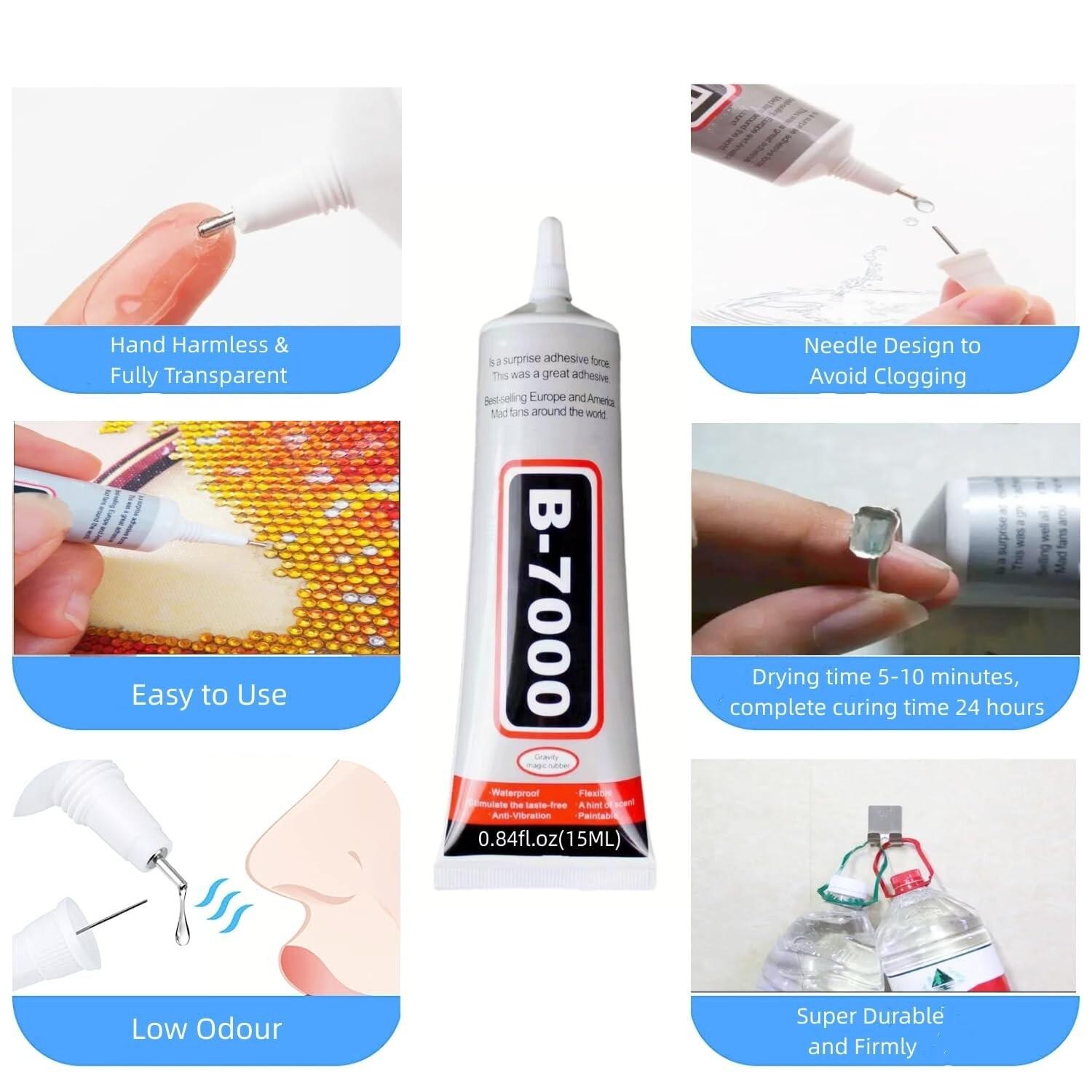 B-7000 Glue 25ml X 2 | Multi-purpose Adhesive for Phone, Jewelry, Wood, Glass