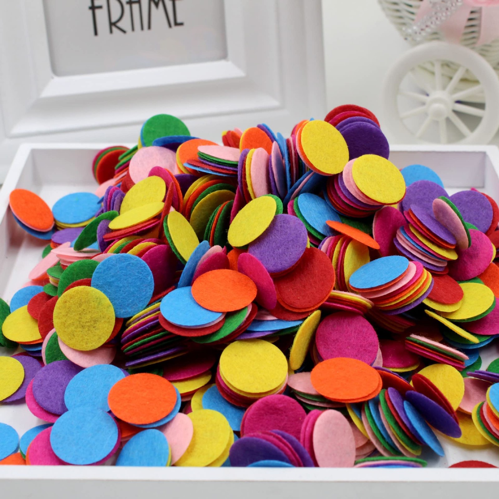 500 PCS 1.0 Inch Craft Felt Circles Applique Ornaments Clothes Mixed Colors