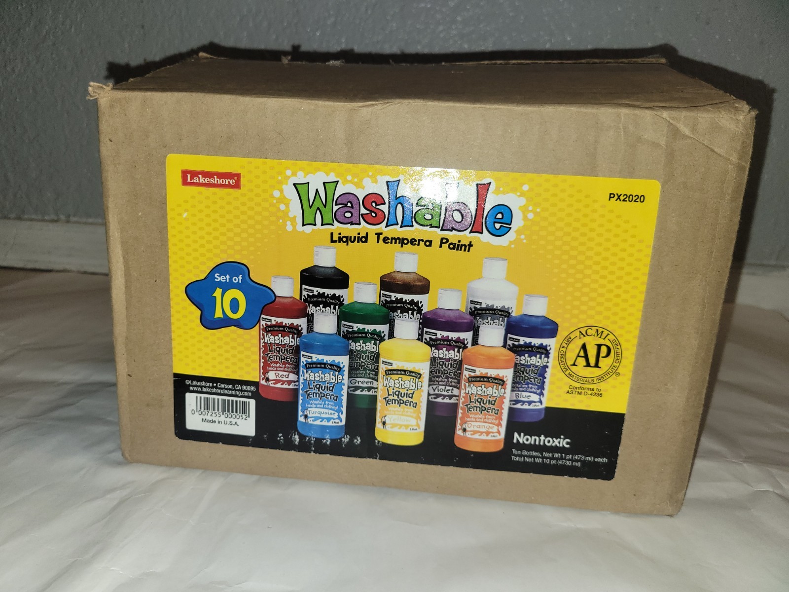 New 10 Set Lakeshore Washable Liquid Tempera Finger Paint