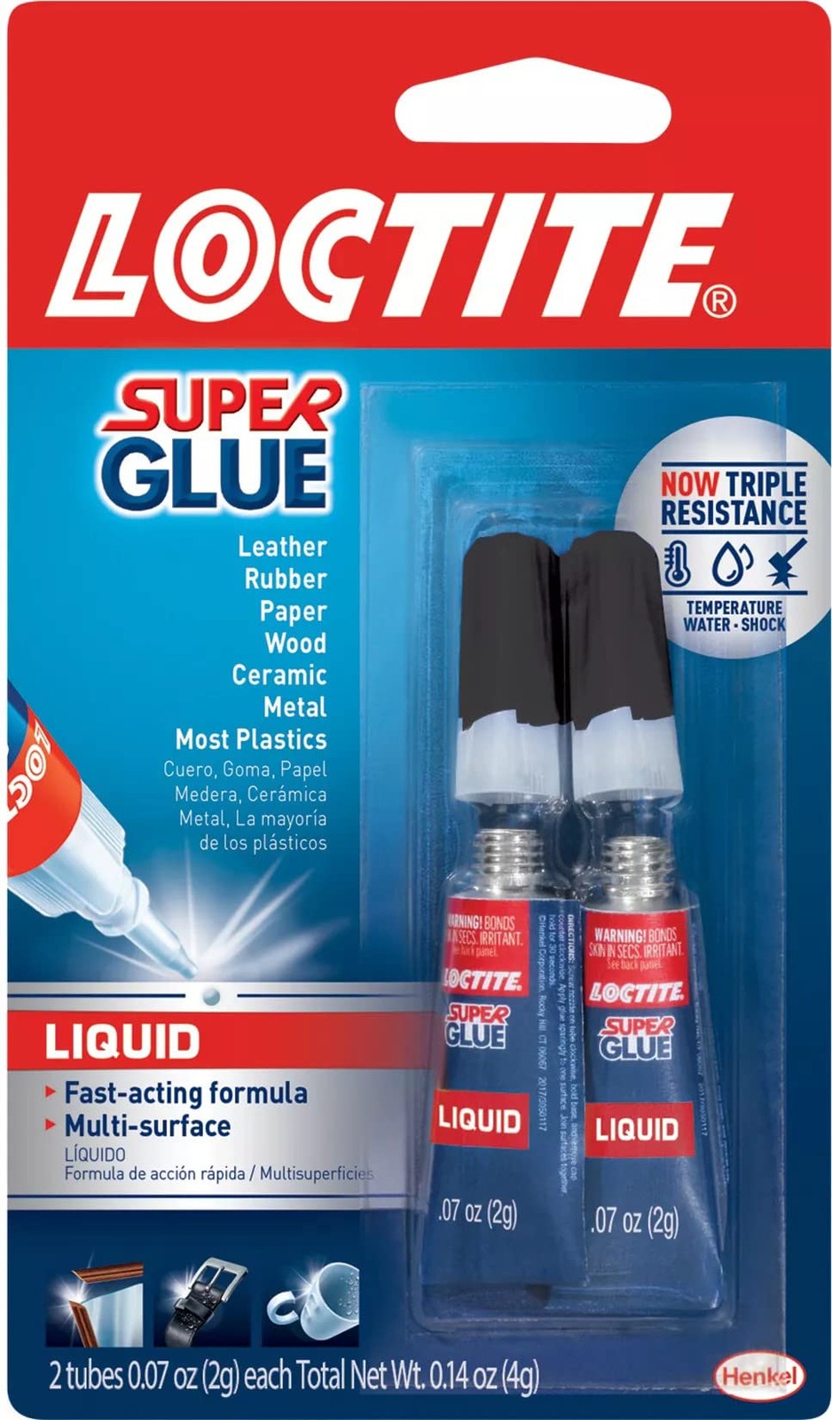 Loctite Super Glue Liquid Clear 0.07 fl oz 2 Pack Cyanoacrylate Quick Dry