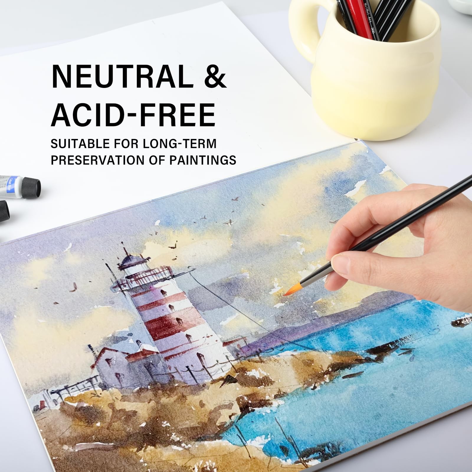 Watercolor Paper Pad 9×12 100 Percent Cotton Artist Paper