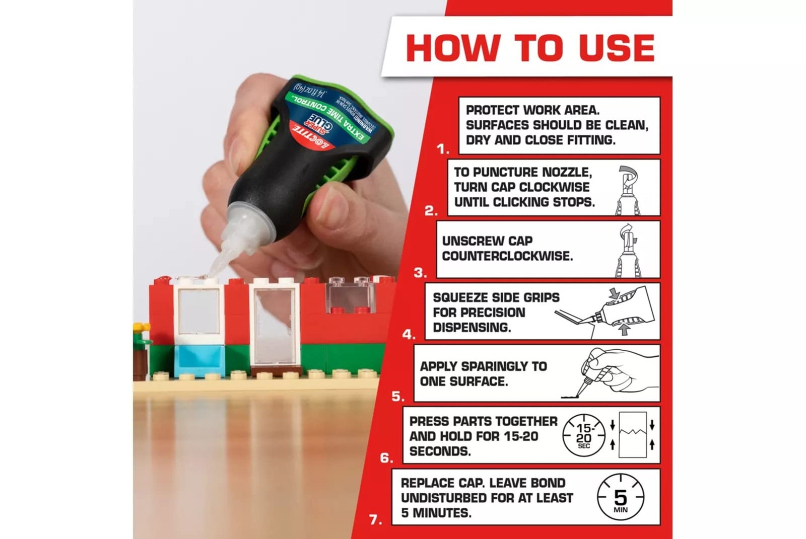 Loctite Super Glue Extra Time Control, 0.14 fl oz, Bottle 0.3 CDM
