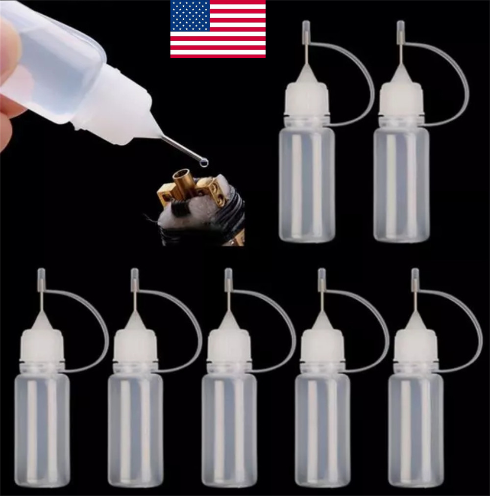 5-100ml Needle Tip Dropper Plastic Bottle Empty Squeezable Liquid Oil Craft US