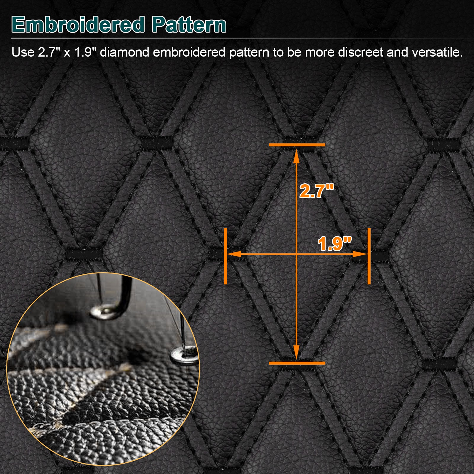 Auto Headliner Upholstery 63″ Diamond Quilted PU Leather 6mm Foam Backed By Yard