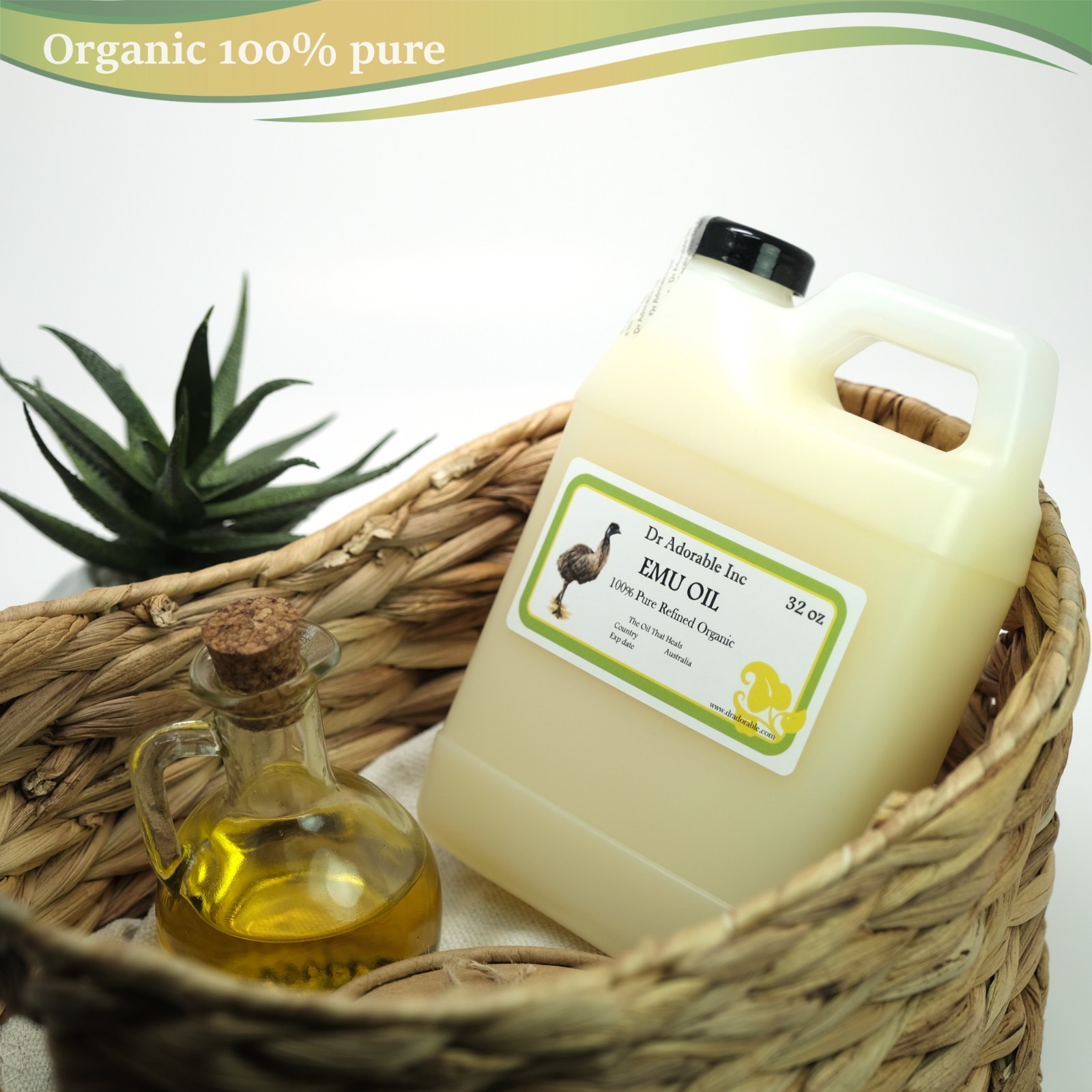 PURE ORGANIC EMU OIL NATURAL FRESH AUSTRALIAN 2 OZ 4 OZ 8 OZ -128 FL.OZ/7 LB