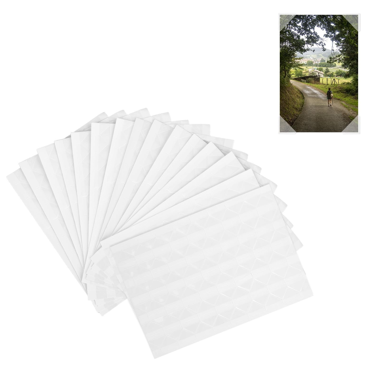 15 Sheets Photo Mounting Corners for Scrapbooking, Clear Self Transparent
