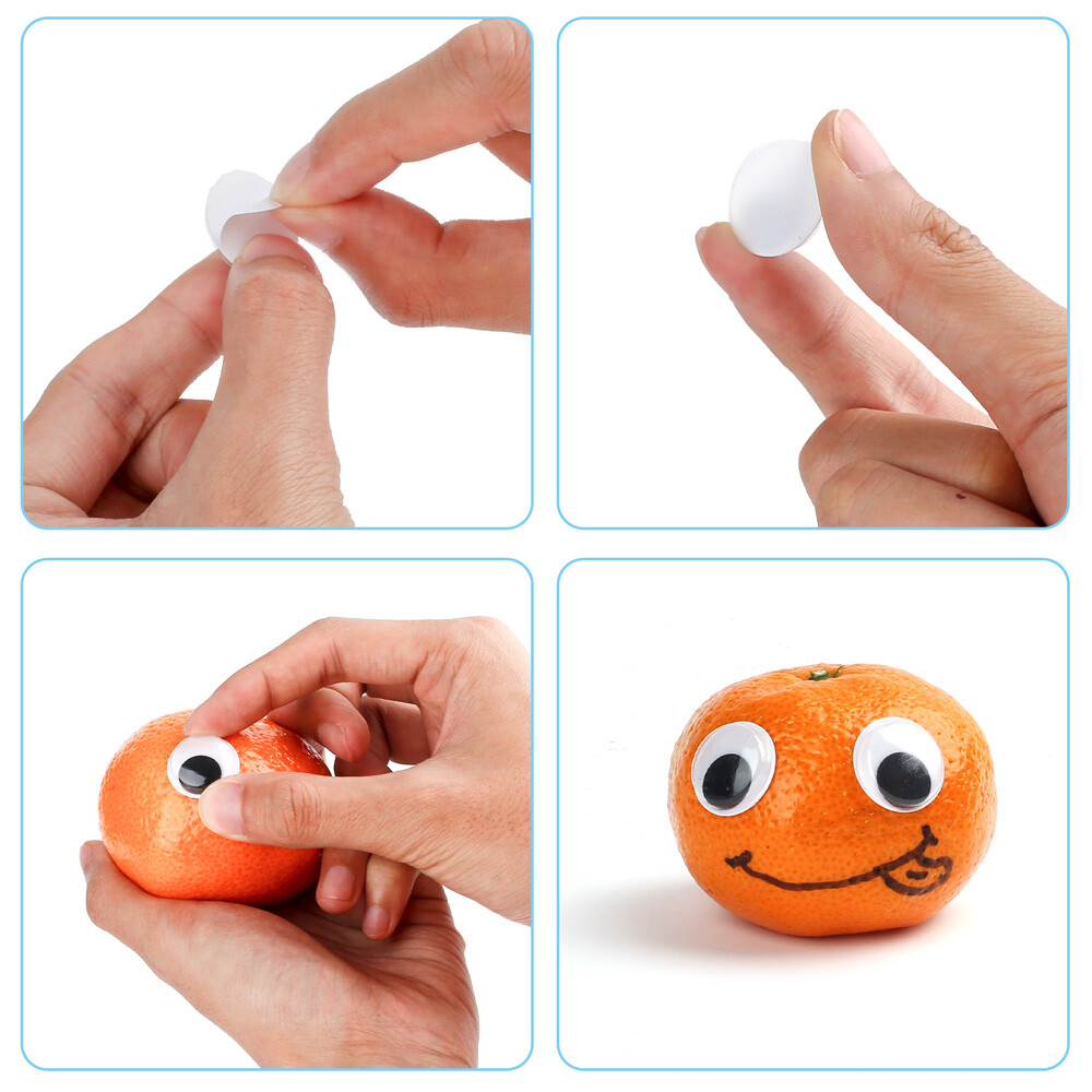 1100PCS 6mm 8mm 10mm 15mm 20mm Colorful Wiggle Googly Eyes with Self-Adhesive