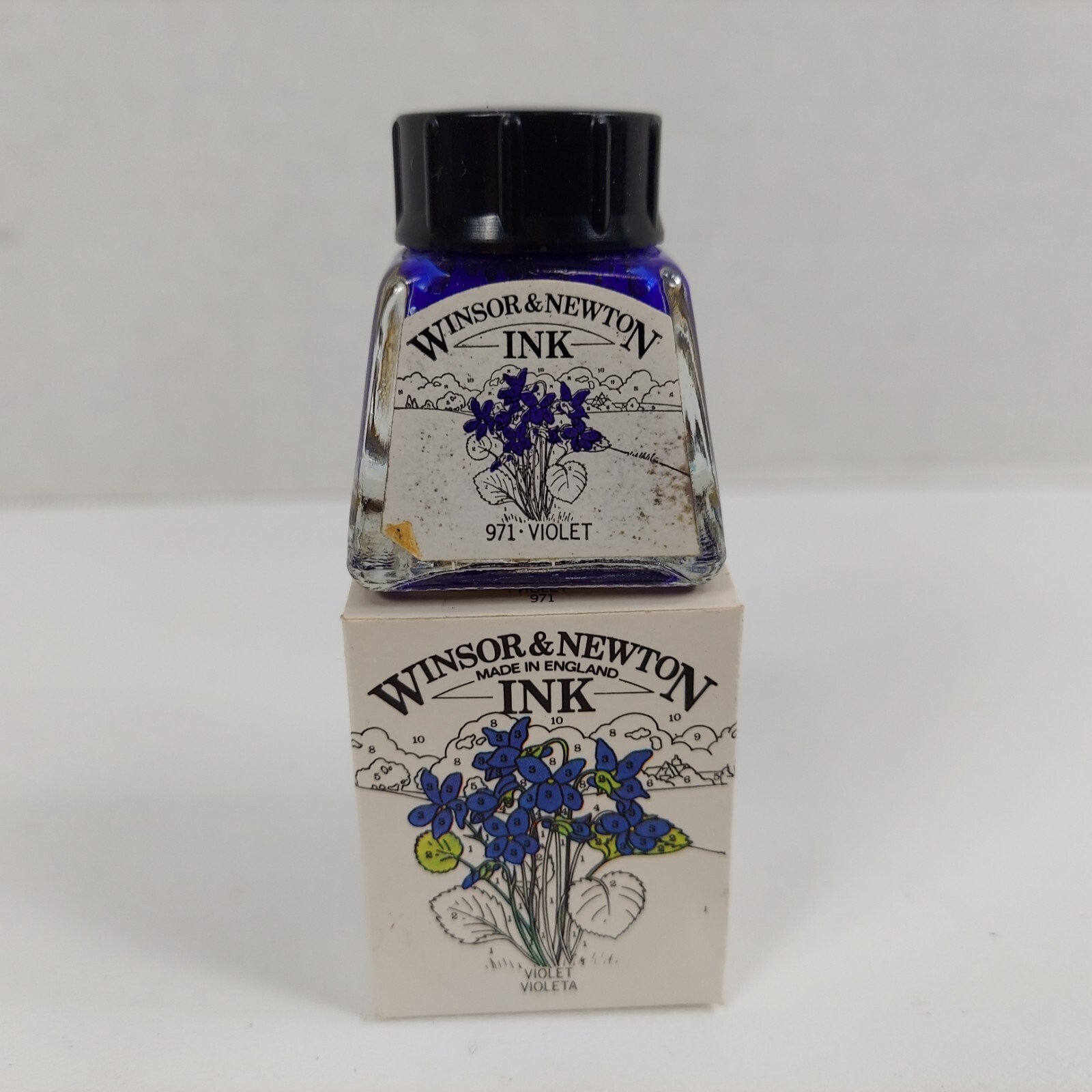 Winsor & Newton INK 971 Violet 1/2 Fl Oz Writing Drawing Art England
