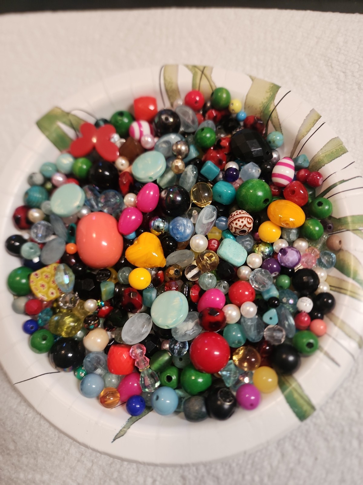 1LB Lot Of Loose Mixed Soup Beads-Glass Crystal Acrylic Wood Plastic Gemstone