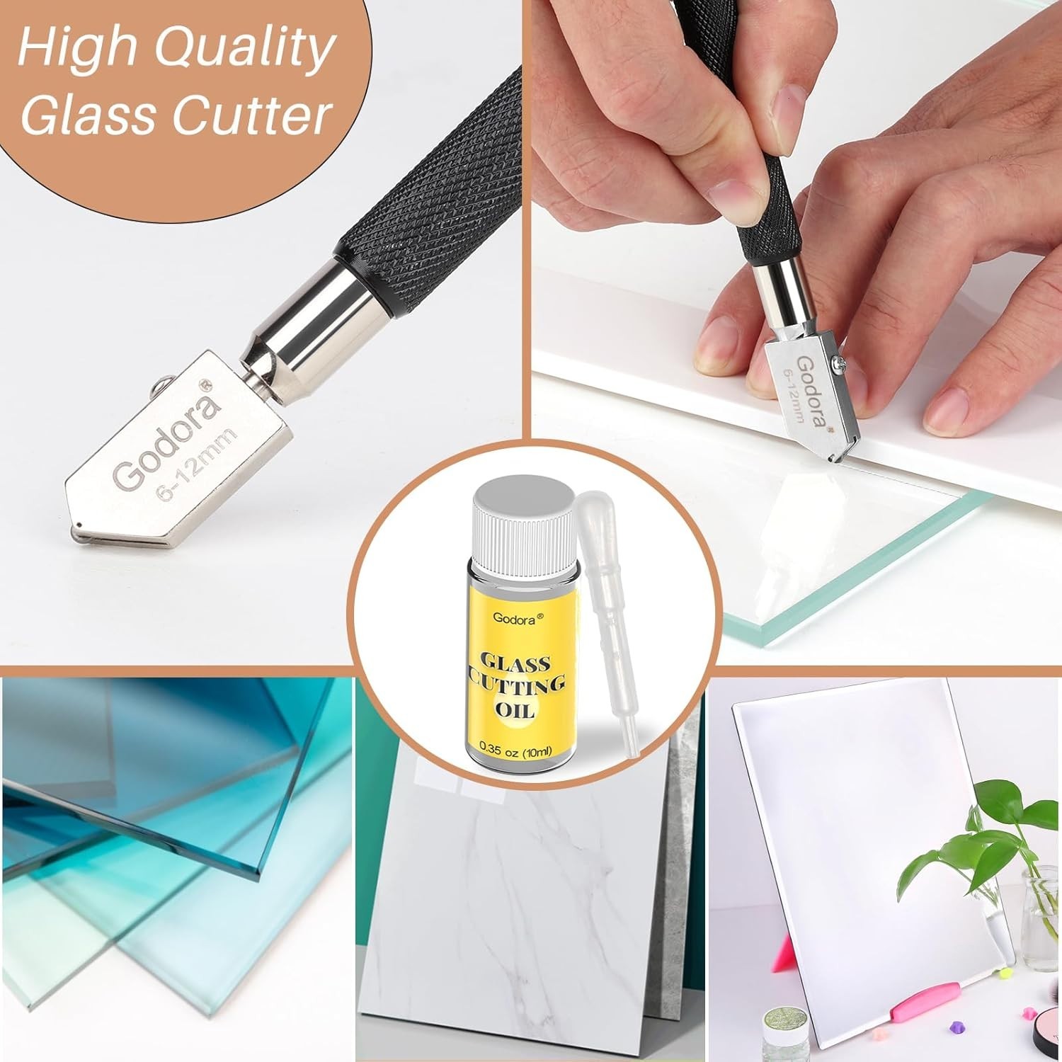 Glass Bottle Cutter Set with Cutting Oil DIY Glass Bottle Cutting Tool Kit