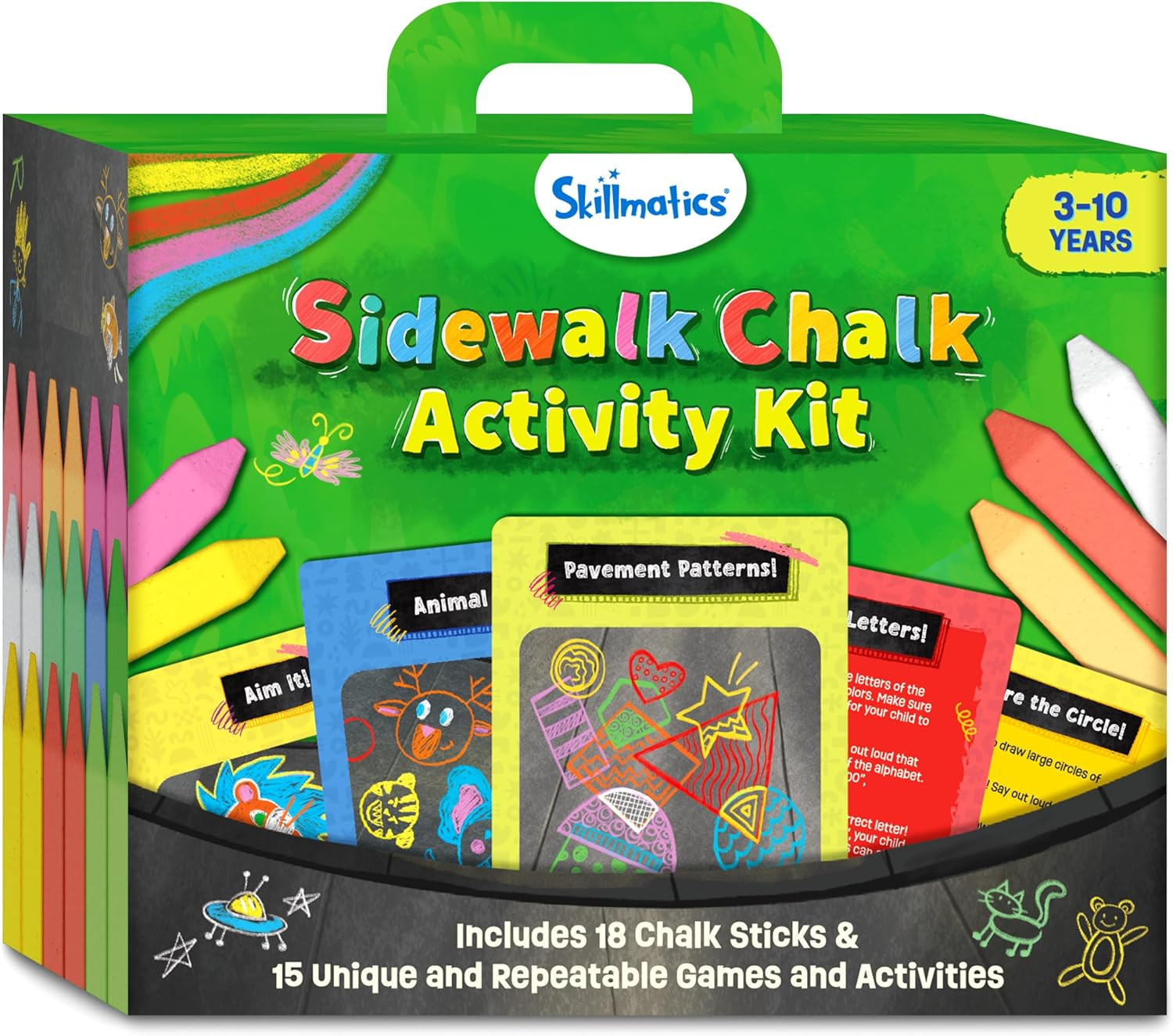 Sidewalk Chalk Activity Kit – Creative Outdoor Fun with 18 Washable Chalk Sticks