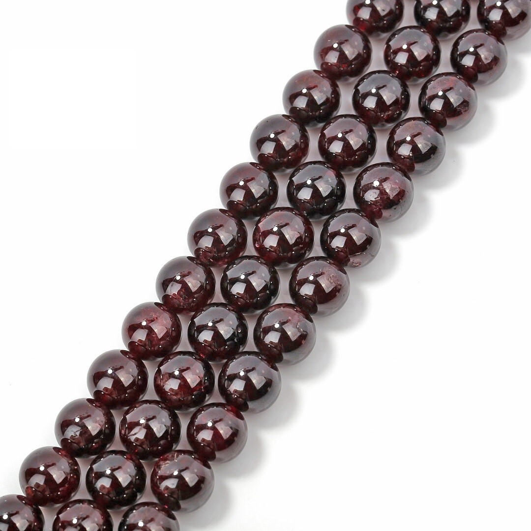 Natural Red Garnet Smooth Round Beads 2mm 4mm 6mm 8mm 10mm 12mm 15.5″ Strand