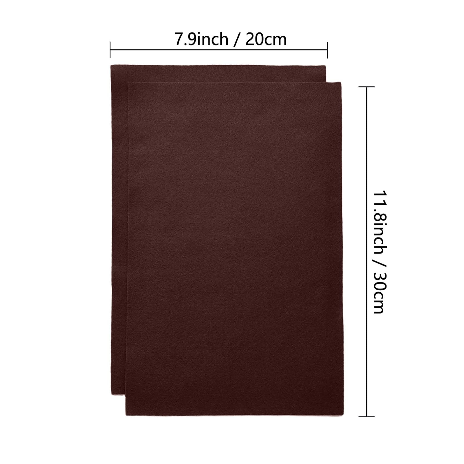 20 PCS Dark Brown Soft Felt Sheets Craft 1.4mm Thick 8×12 Inch Fabric Sewing