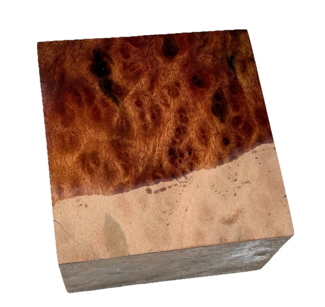 Camphor Burl Bowl turning blank 4-1/4” x 4-1/4” x 2-7/8” (b45) dried
