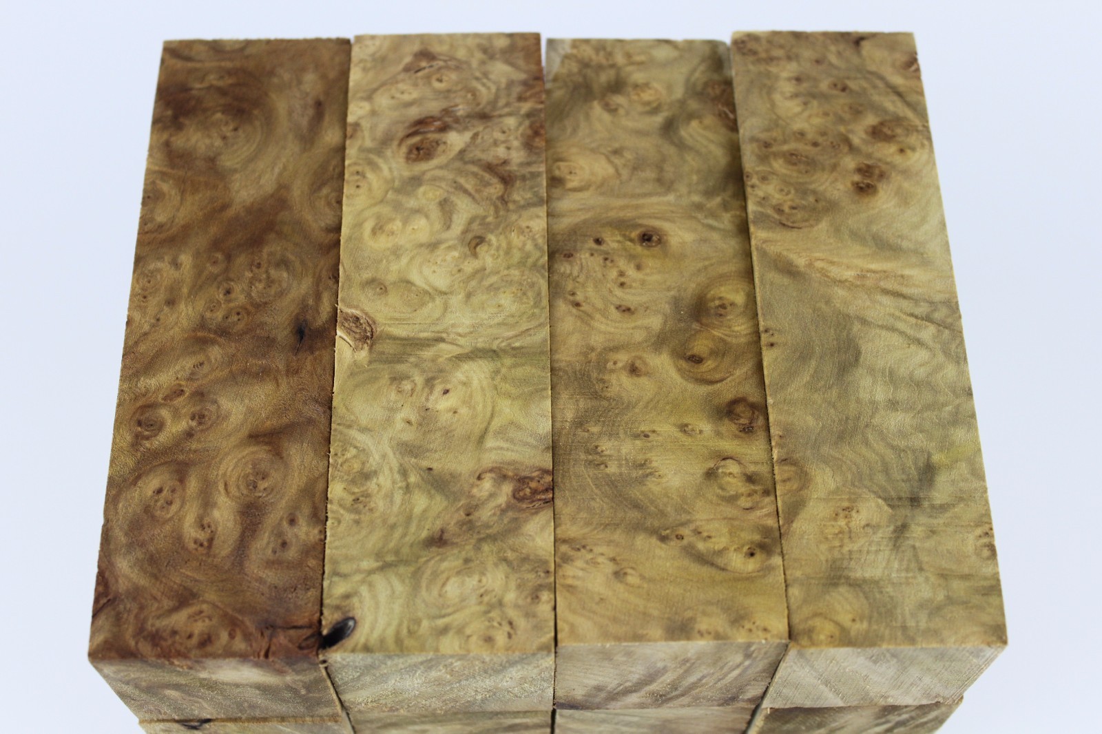ONE Pen/Handles Turning Blank Birds-eye Golden Camphor Burl Wood 127mmx30mmx30mm