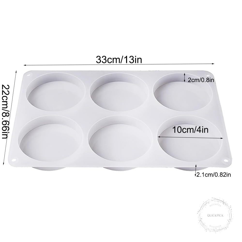 6-Cavity Deep Round Coaster Silicone Molds for Epoxy Resin 4 Inches Coaster Resi