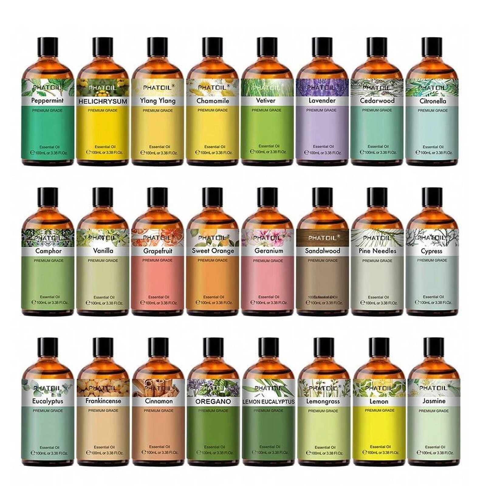 100ml Essential Oils Diffuser Oil 100% Pure and Natural Aromatherapy Grade Oil