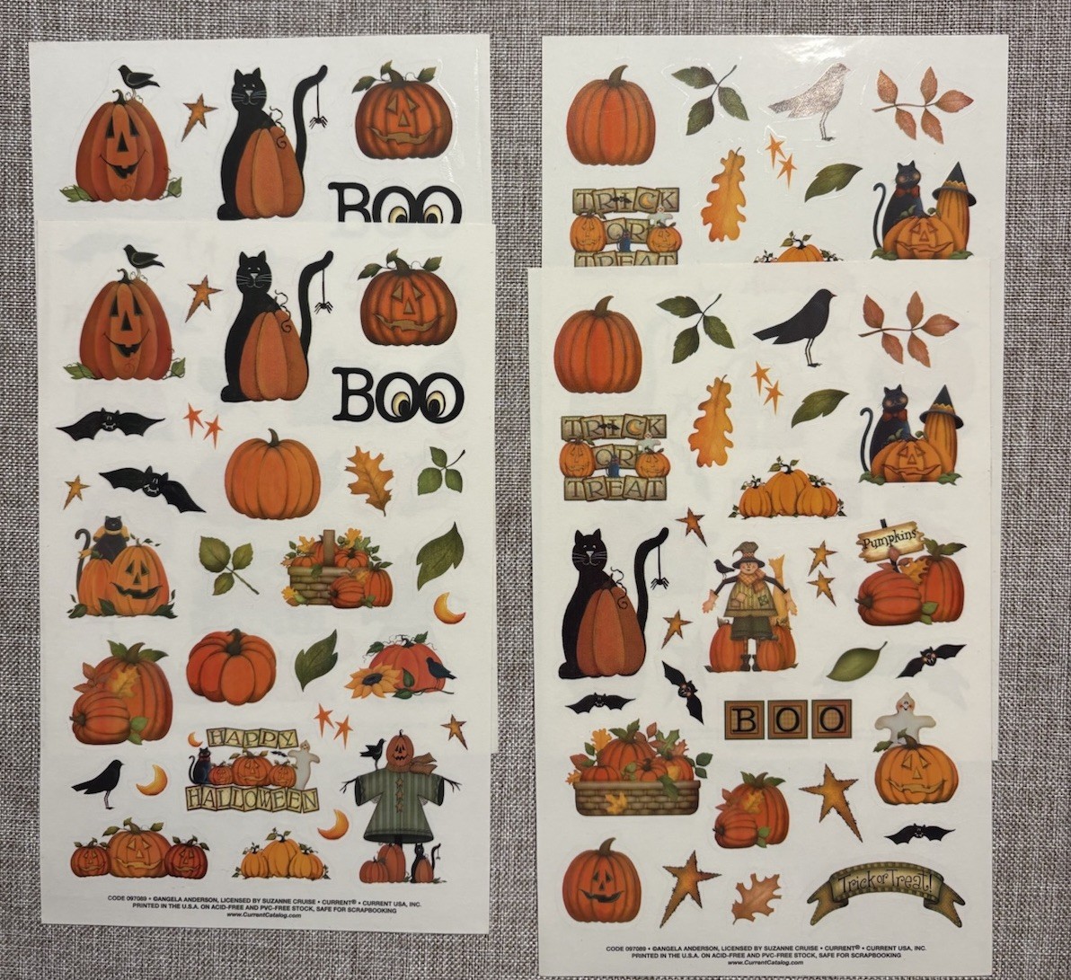 Vintage Halloween Stickers Angela Anderson Suzanne Cruise 4 Sheets Current Inc