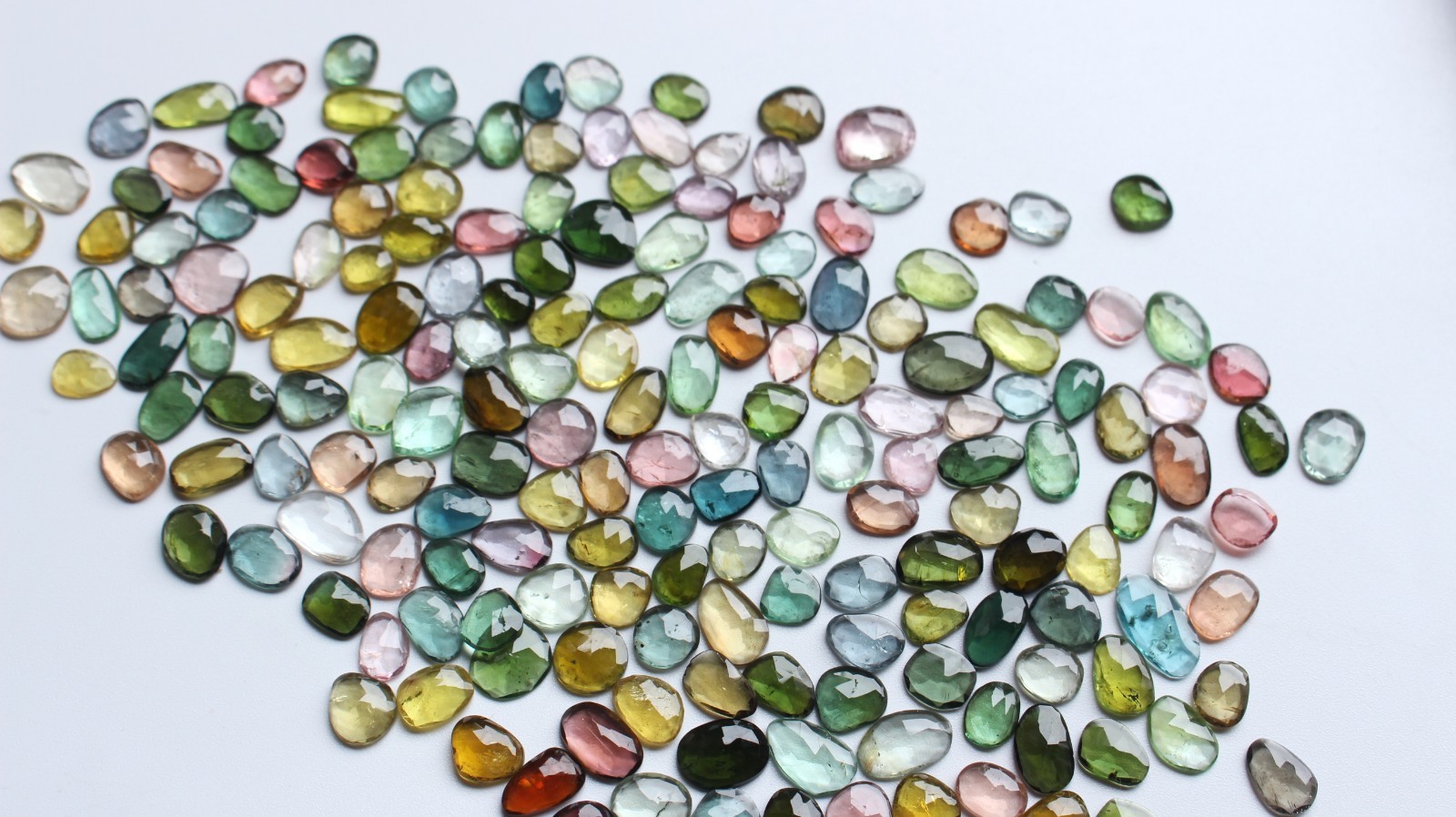AAA+++ Tourmaline Gemstone Natural Multi Tourmaline Rose Cut Faceted Loose Cabs