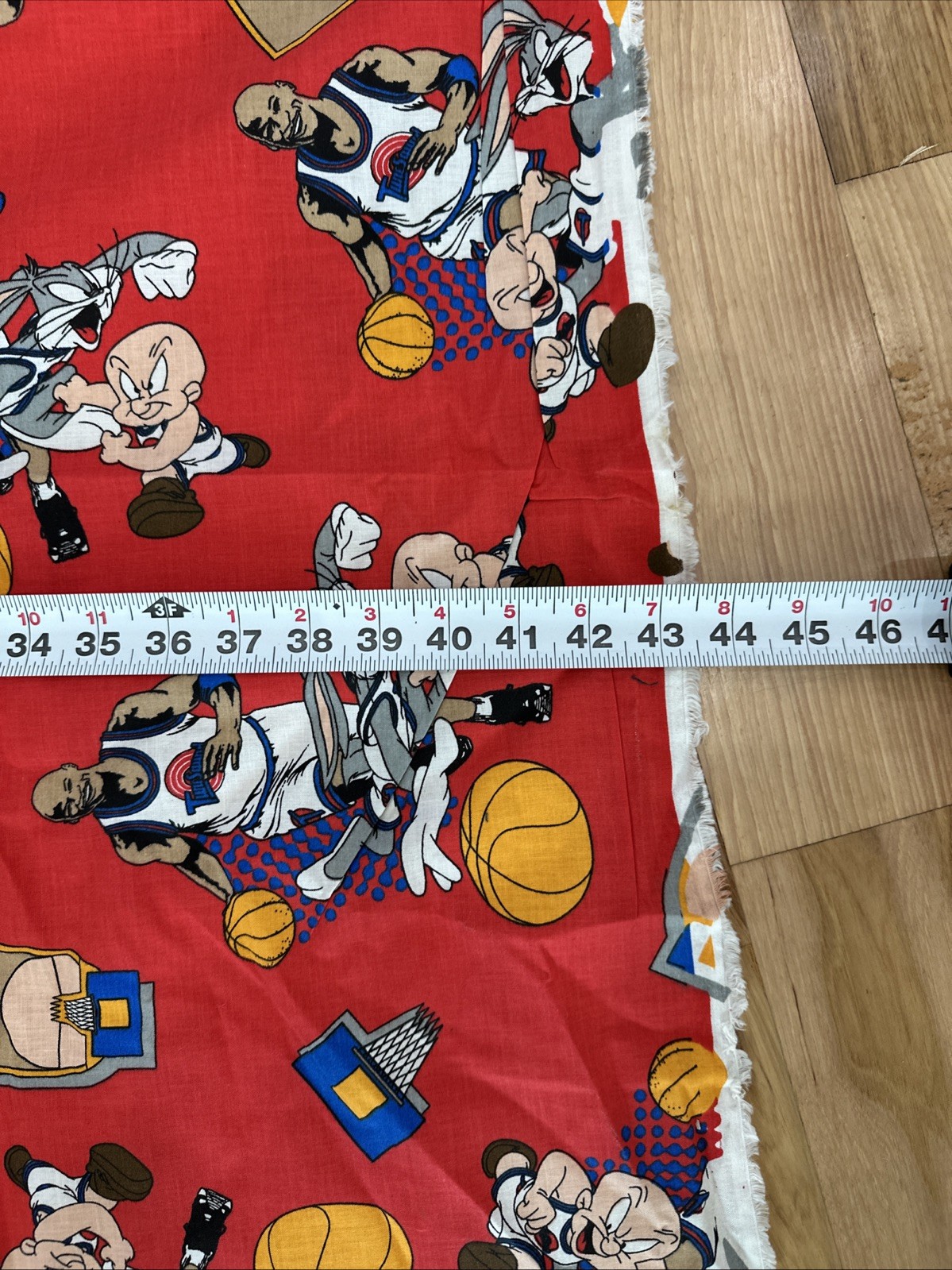 RARE WARNER BROS VINTAGE Space Jam Michael Jordan, & Bugs FABRIC 180” x 44″