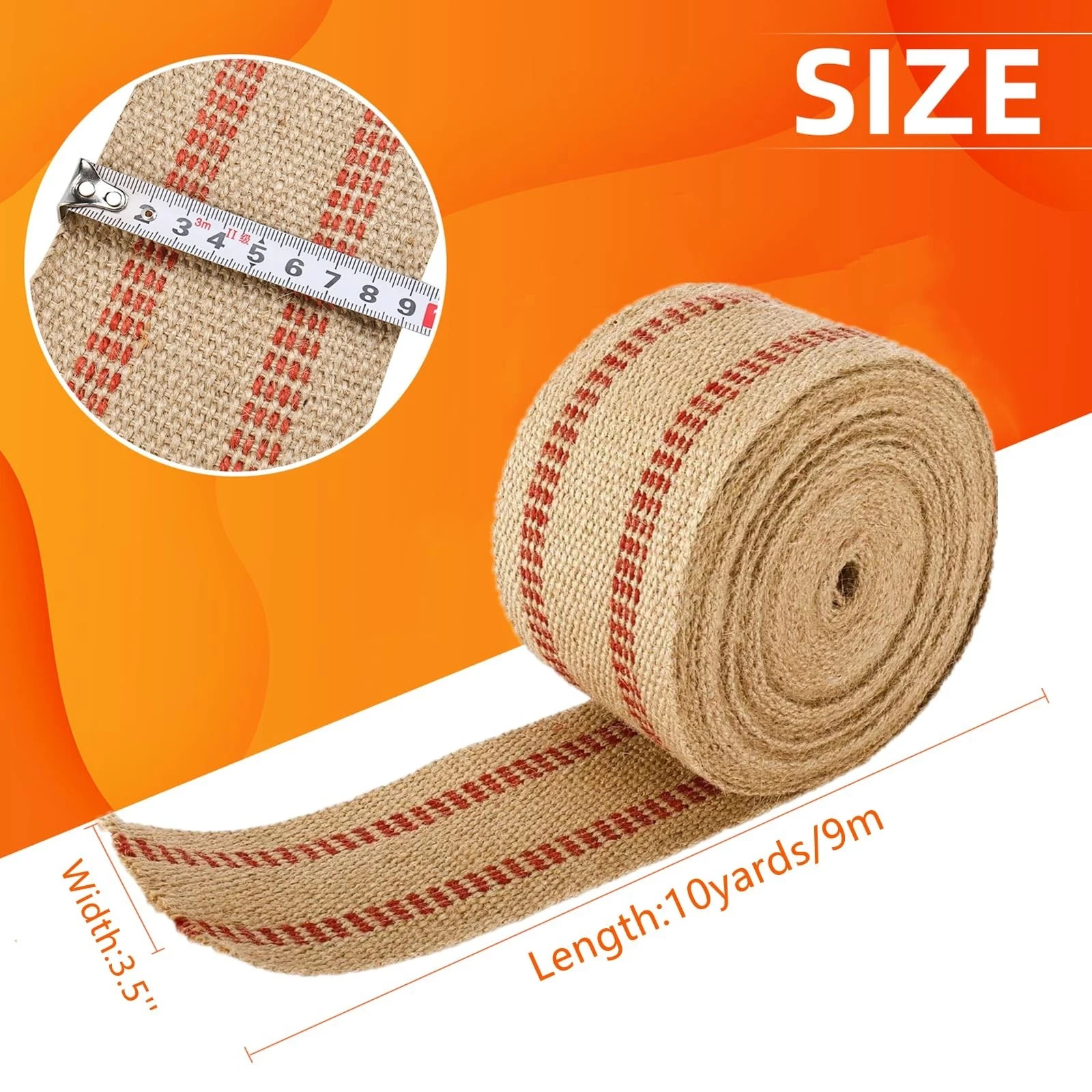 Craft Jute Webbing Tape, 3.5″ x 10 Yd,Upholstery Straps Heavy-Duty for Chair …