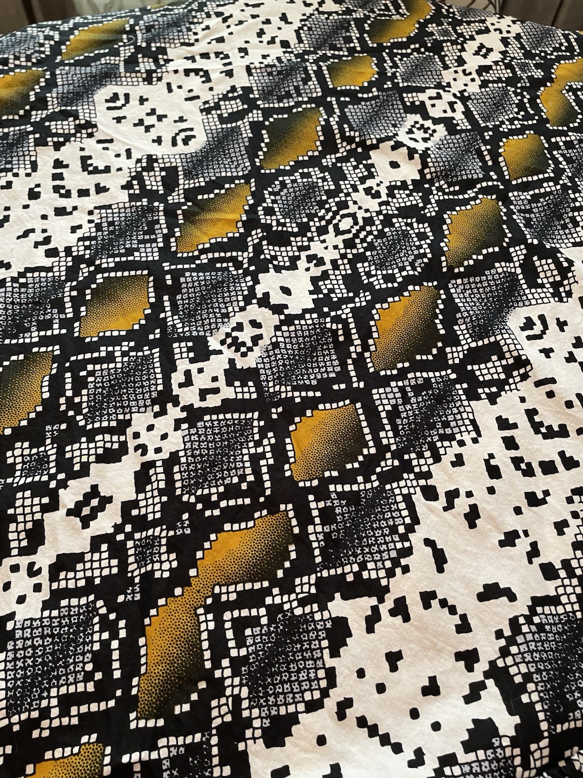 African Wax Print Maxi Flared Sleeveless Dress Snakeskin Design Pockets Size S