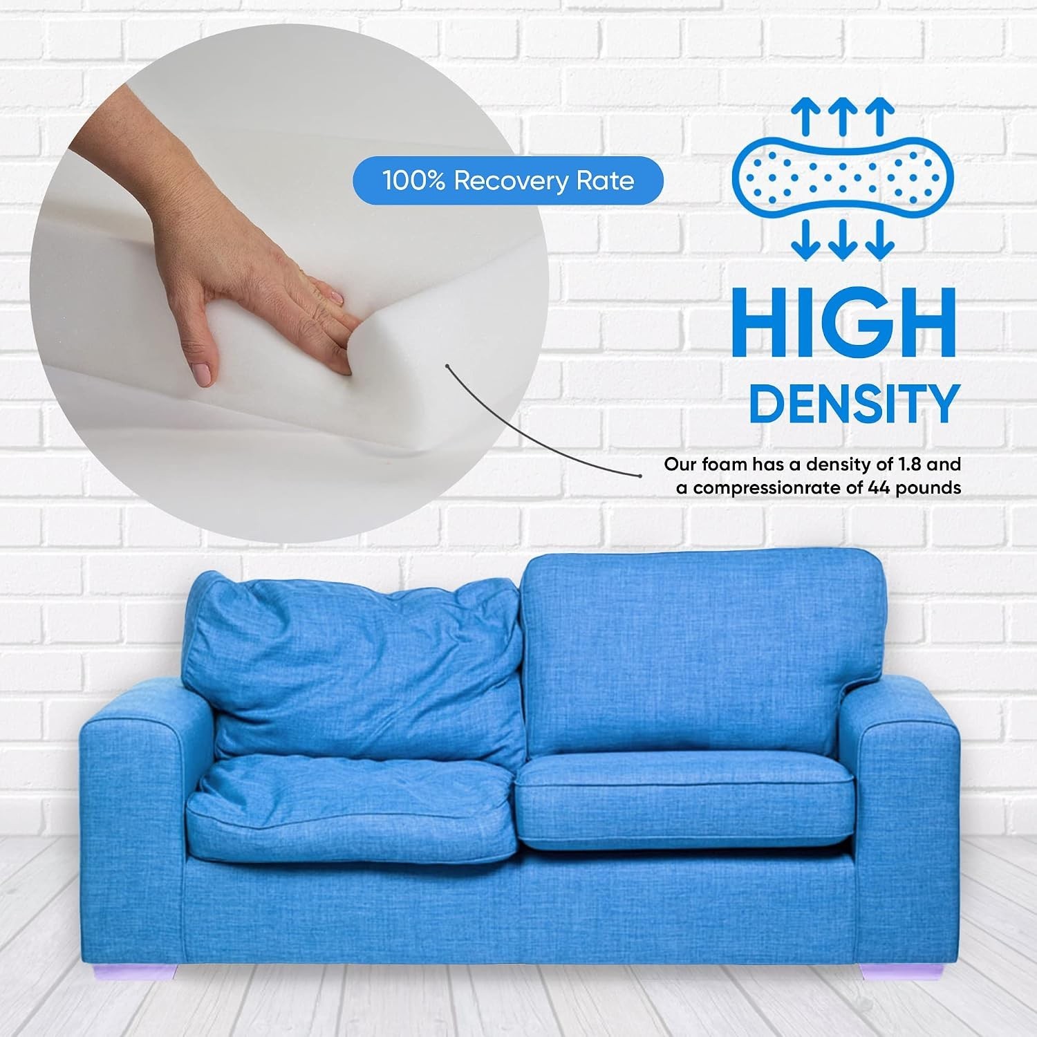 High Density Upholstery Foam Padding 1-6″x24″x72″ Seat Replacement Foam Cushion