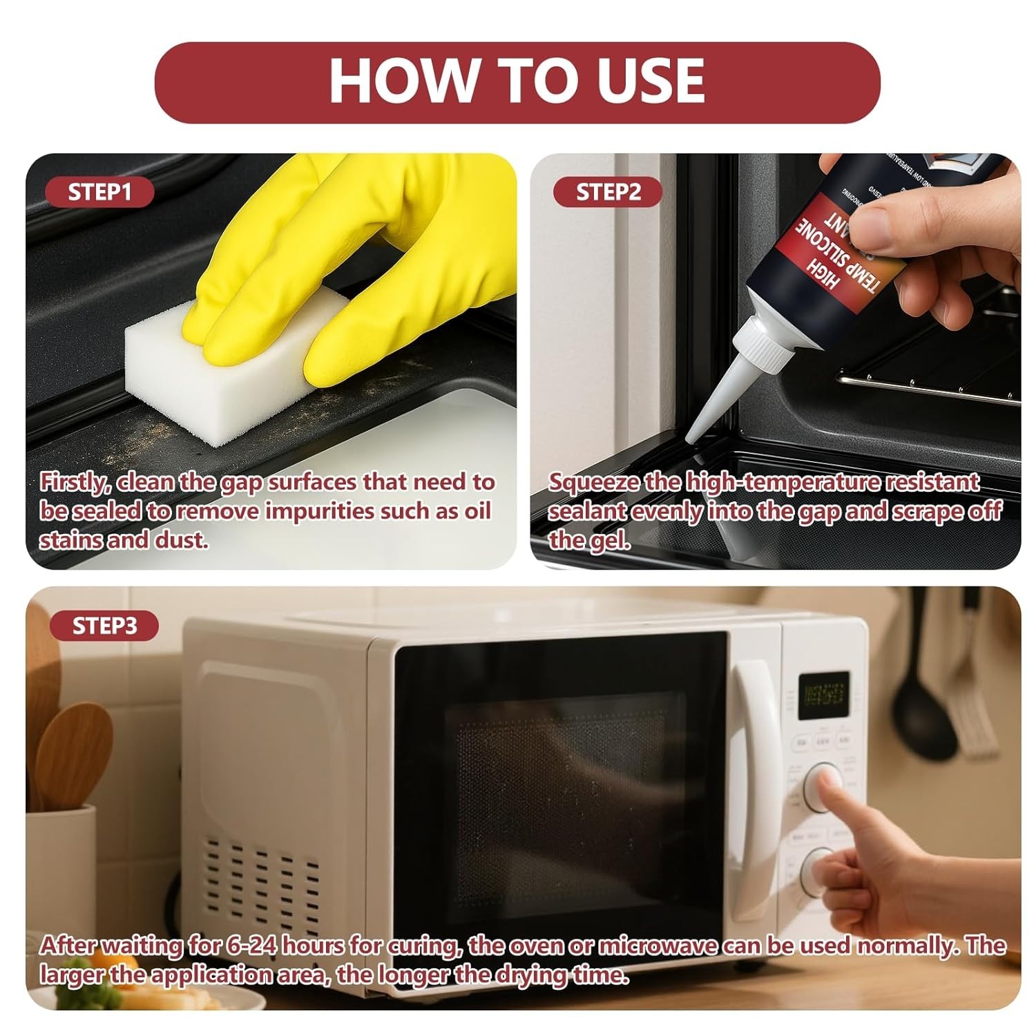 High Temp Oven Glue Ceramic Glass Metal Waterproof Fast Dry 100ml