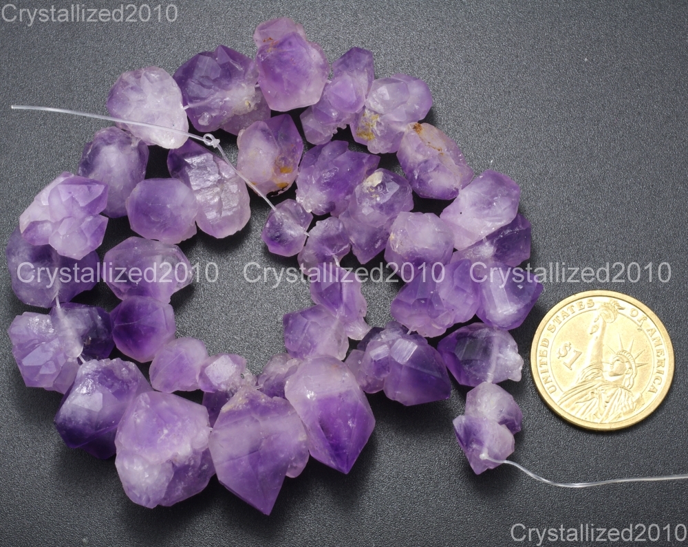 Natural Amethyst Gemstone Large Rough Baroque Nugget Loose 8mm – 25mm Beads 15″