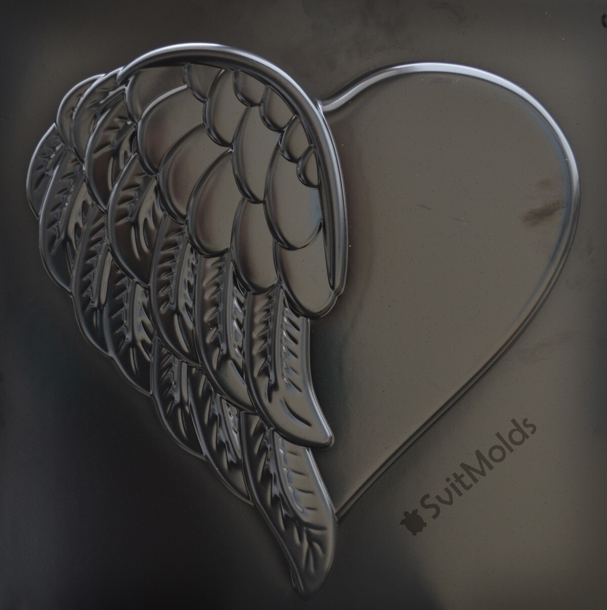Concrete Mold DIY Heart Wing Decorative Stone for Garden Mold ABS Plastic D78